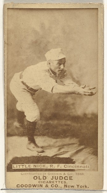 Goodwin & Company, Hugh N. "Little Nick" Nicol, Right Field, Cincinnati, from the Old Judge series (N172) for Old Judge Cigarettes