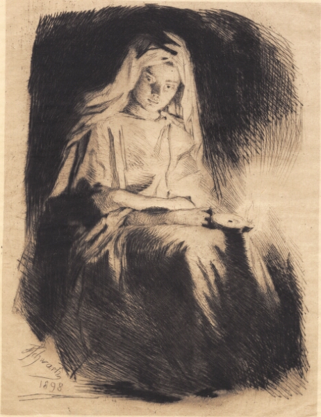 Frans Schwartz, Kvinden med lampen