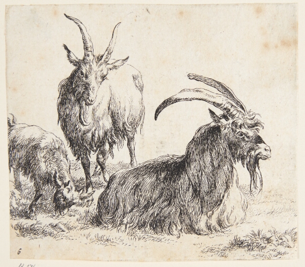 Nicolaes Berchem, To geder og et kid