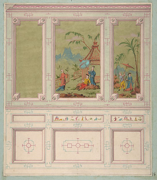 Jules-Edmond-Charles Lachaise, Design for wall panels decorated with Chinoiserie scenes
