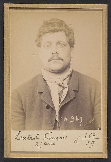 Alphonse Bertillon, Loutrel. François. 37 ans, né à Paris XVlle. Journalier. Anarchiste. 1/3/94.