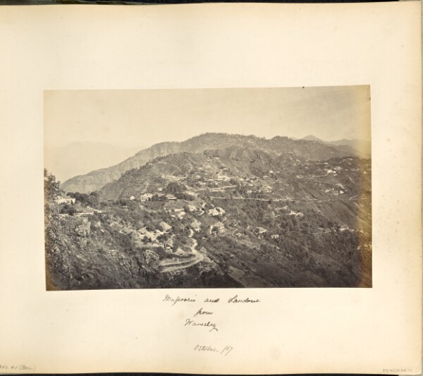 Samuel Bourne, Panoramic View of Mussoorie and Landour, from Waverly Hill, with part of the Snowy Range