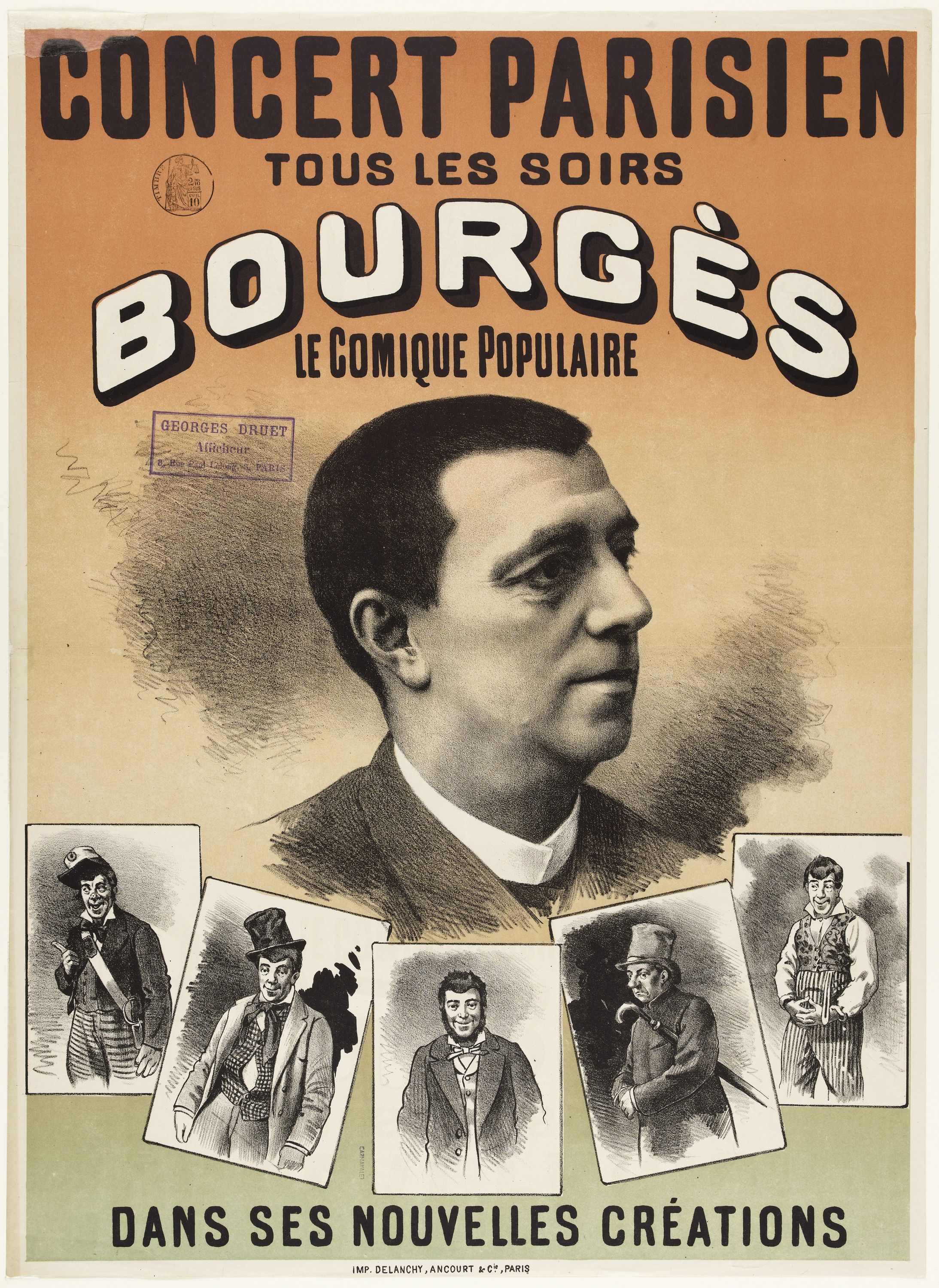 Anonyme, CONCERT PARISIEN/ TOUS LES SOIRS/ BOURGES/ LE COMIQUE POPULAIRE/ DANS SES NOUVELLES CREATIONS
