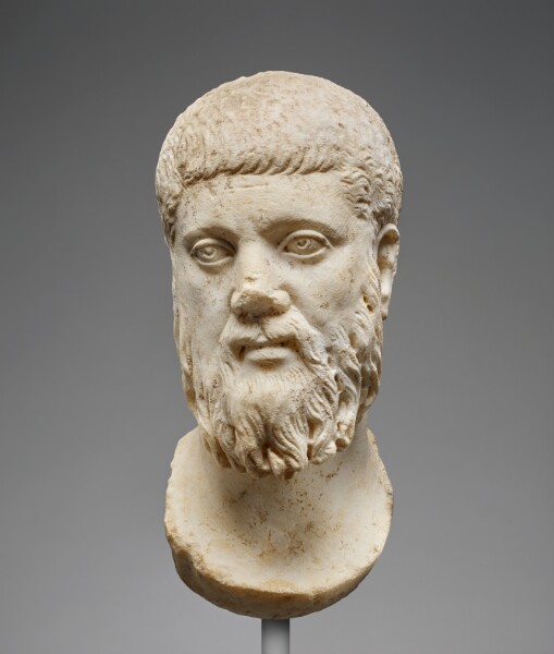 Unknown, Head of Plato (worked for insertion into a statue)