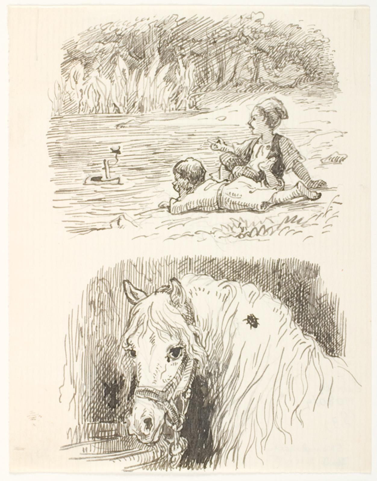 Lorenz Frølich, To illustrationsudkast til H.C. Andersen, Skarnbassen