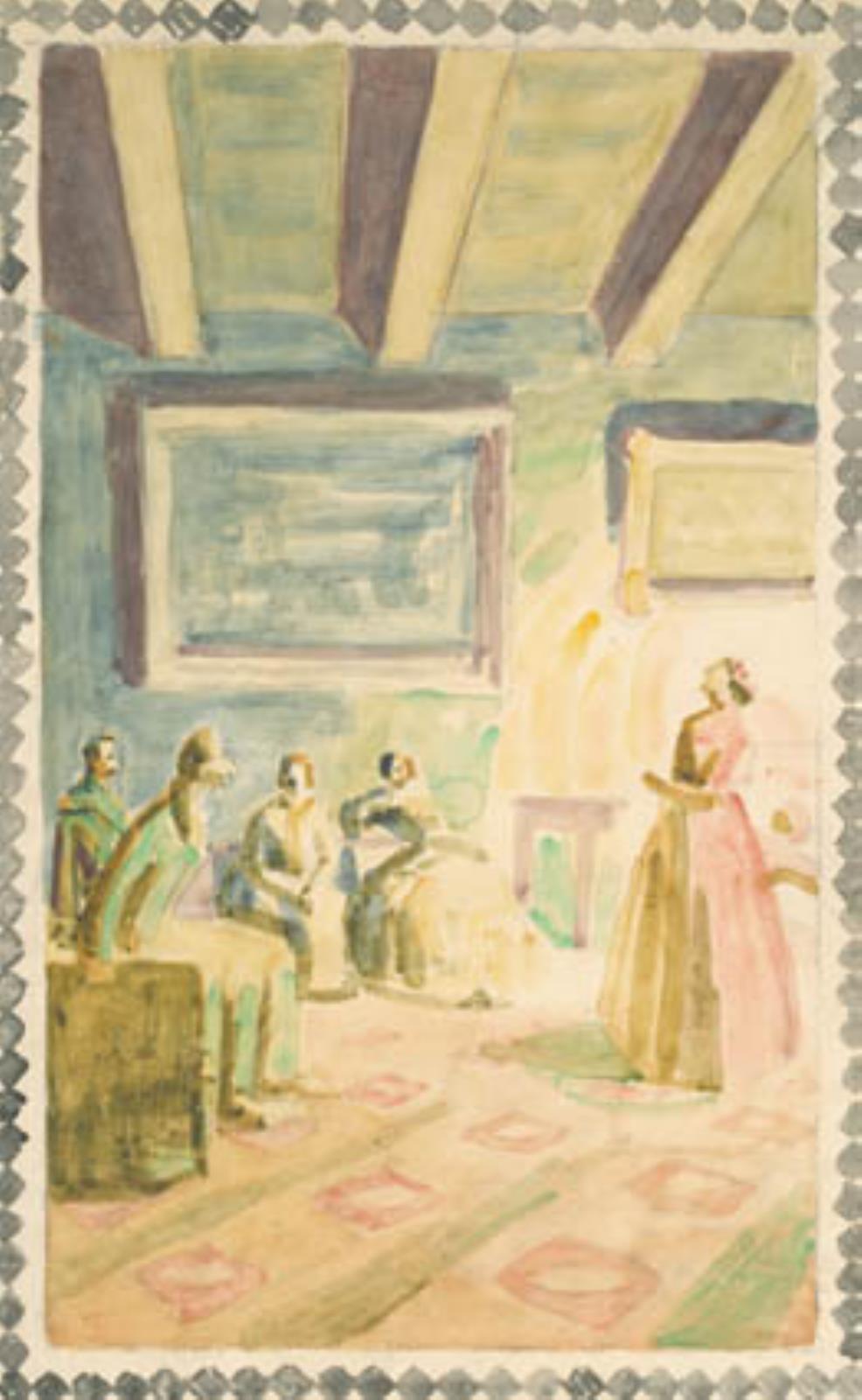 Niels Larsen Stevns, Jenny Lind synger i Weimar for Storhertugens familie og H.C. Andersen. Udkast til freskodekorationer i H.C. Andersen Mindehallen i Odense
