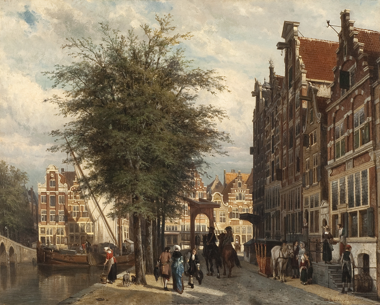 Cornelis Springer, Gracht in Amsterdam
