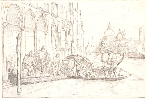 Wilhelm Marstrand, Landstigning ved Canale Grande i Venedig