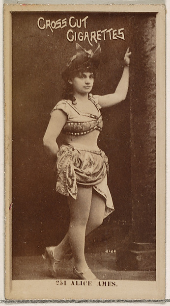 W. Duke, Sons & Co., Card Number 251, Alice Ames, from the Actors and Actresses series (N145-2) issued by Duke Sons & Co. to promote Cross Cut Cigarettes