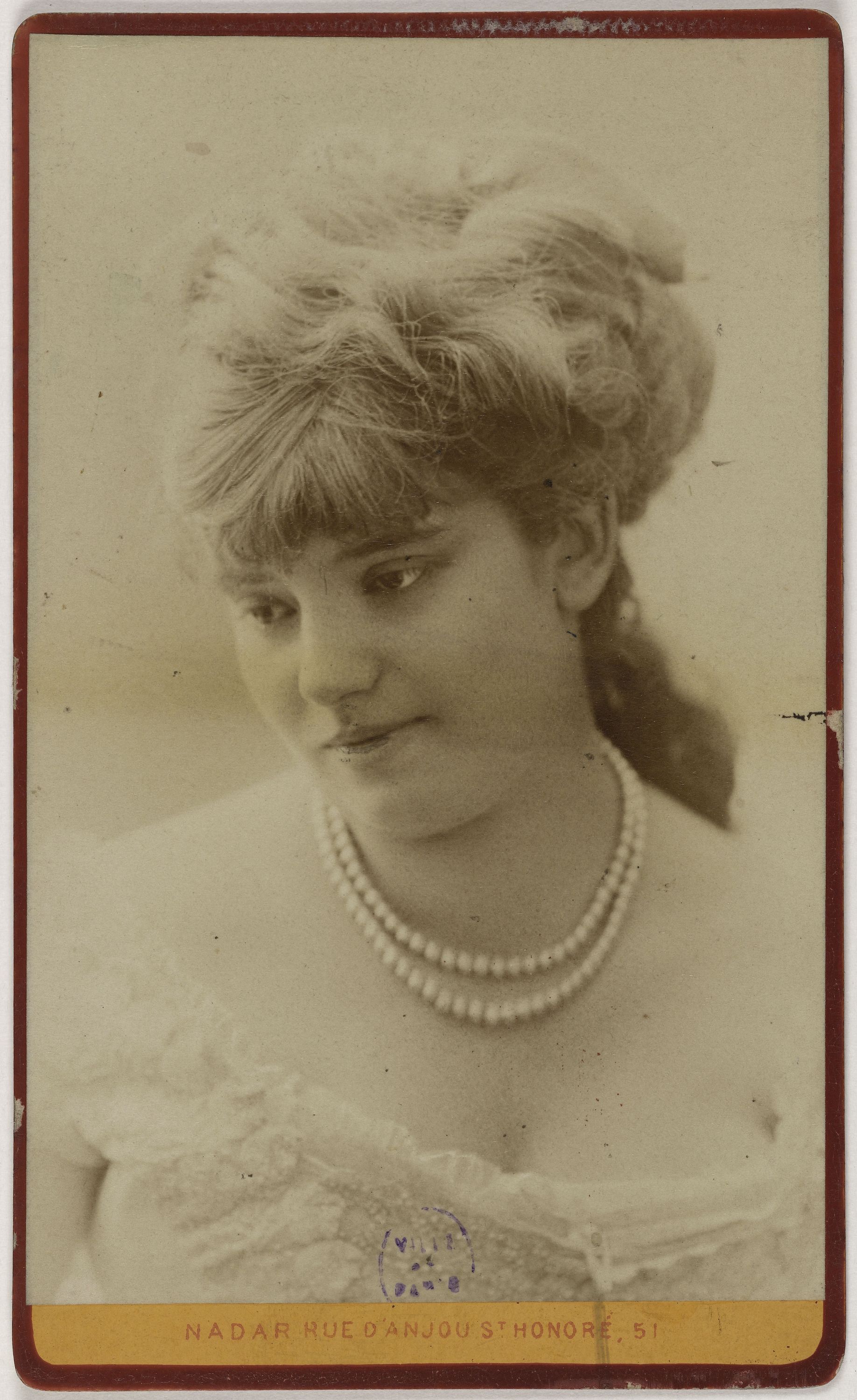 Atelier Nadar, Portrait de Sophie Croizette (épouse du banquier américain Jacques Stern) (1847-1901), (actrice à la Comédie française)