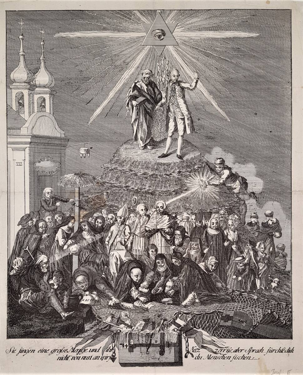 Anonym, Allegorie auf Kaiser Joseph II. als "neuer Menschenfischer"
