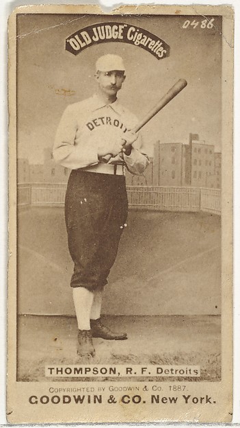 Goodwin & Company, Samuel Luther "Sam" Thompson, Right Field, Detroit Wolverines, from the Old Judge series (N172) for Old Judge Cigarettes
