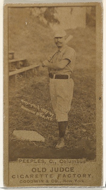 Goodwin & Company, James Elsworth "Jimmy" Peoples, Catcher, Cleveland, from the Old Judge series (N172) for Old Judge Cigarettes