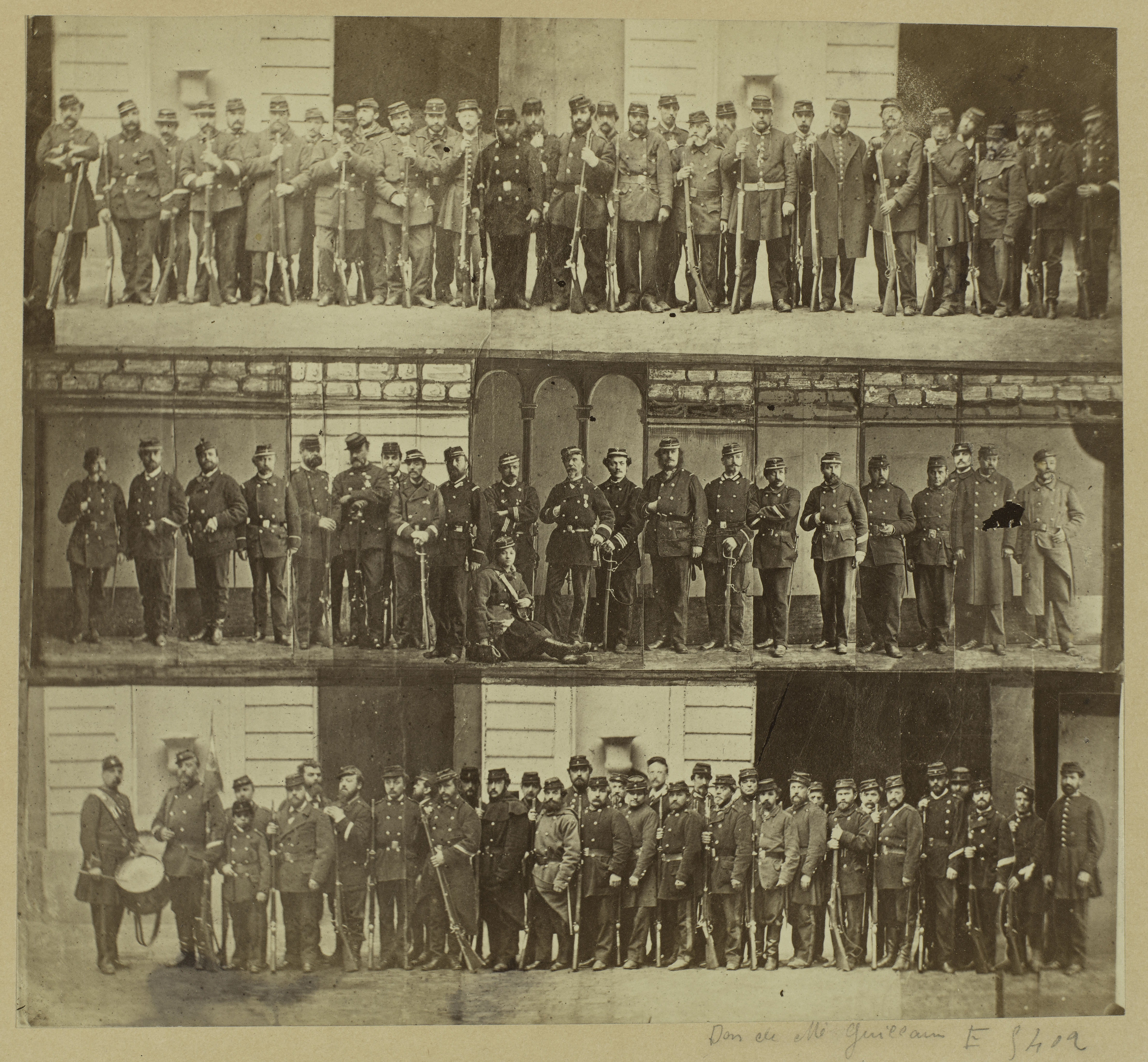 Anonyme, Portrait collectif de soldats de la guerre de 1870