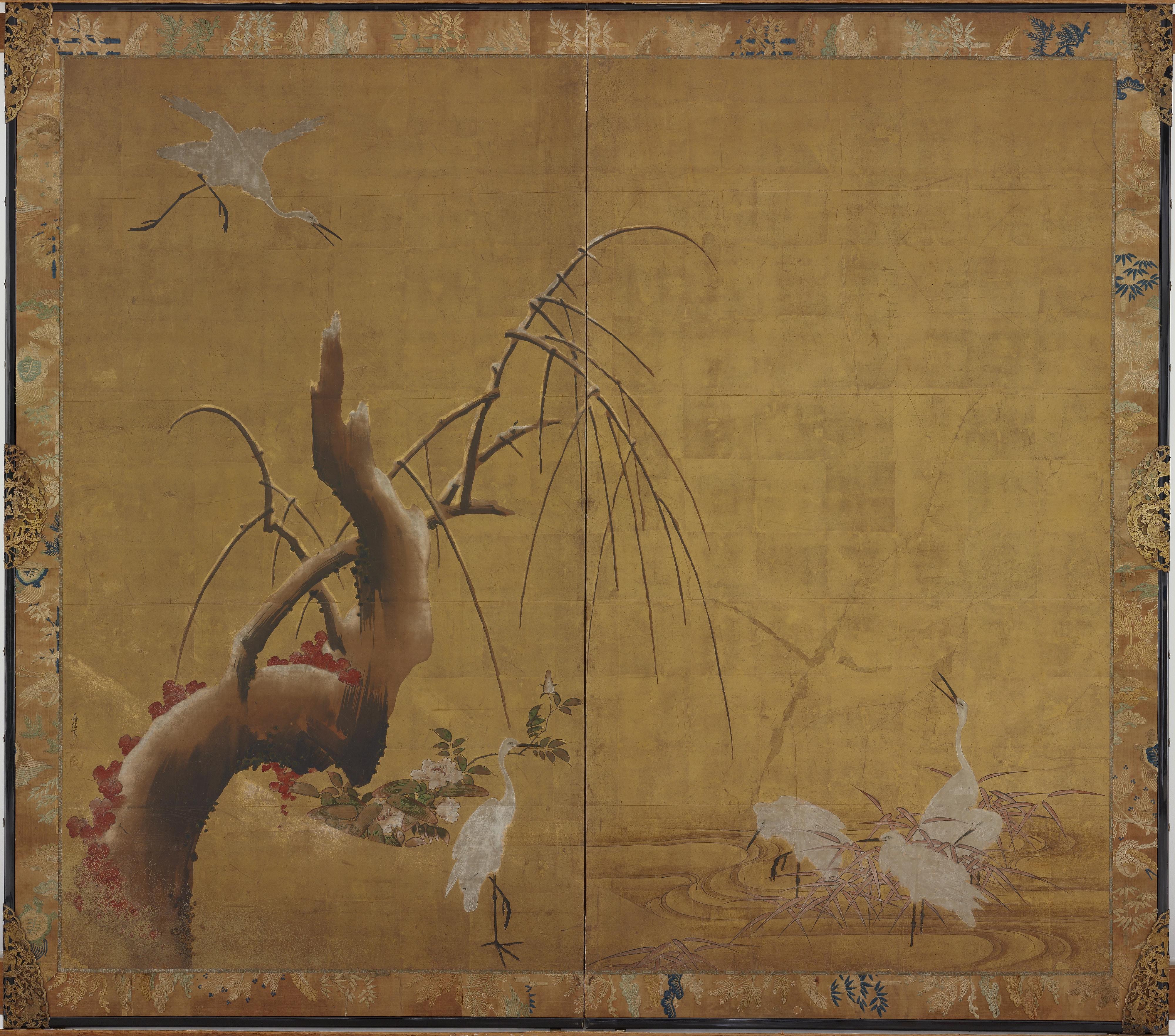 Kano Sadanobu, Herons and Old WIllow