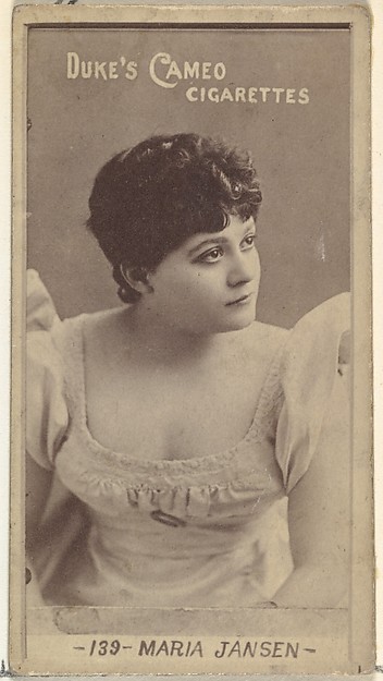 W. Duke, Sons & Co., Card Number 139, Marie Jansen, from the Actors and Actresses series (N145-4) issued by Duke Sons & Co. to promote Cameo Cigarettes
