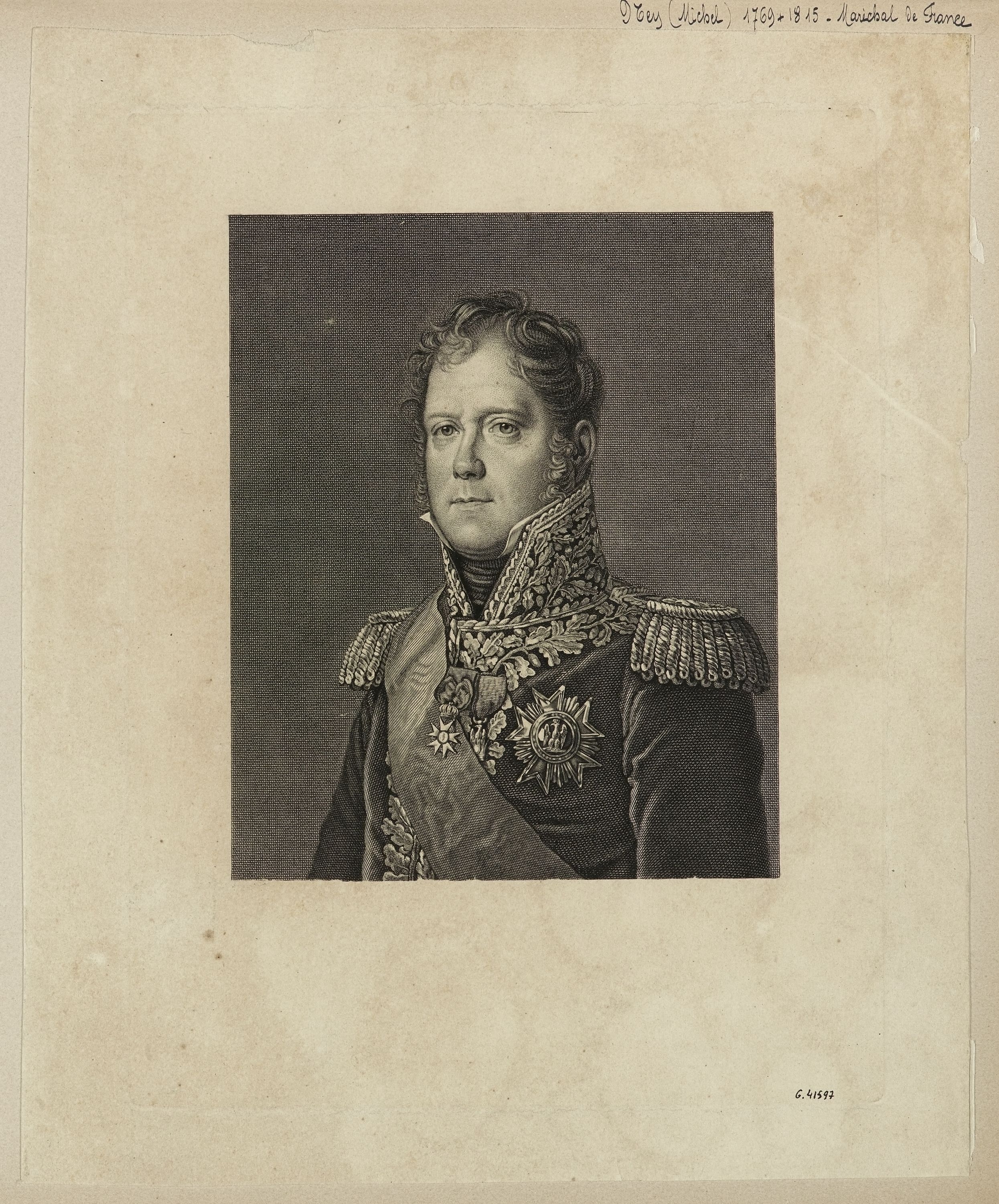 Anonyme, Portrait du Maréchal Ney ; 1814 ; épreuve avant la lettre.