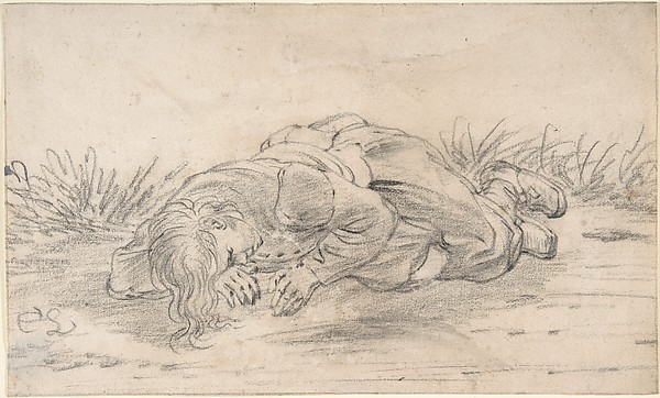 Cornelis Saftleven, A Boy Sleeping in the Outdoors