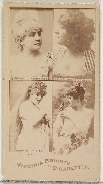 Allen & Ginter, Dutailly, Variettees/ Gillet, Opera Comique/ Carmen, Gaitee, from the Actors and Actresses series (N45, Type 4) for Virginia Brights Cigarettes