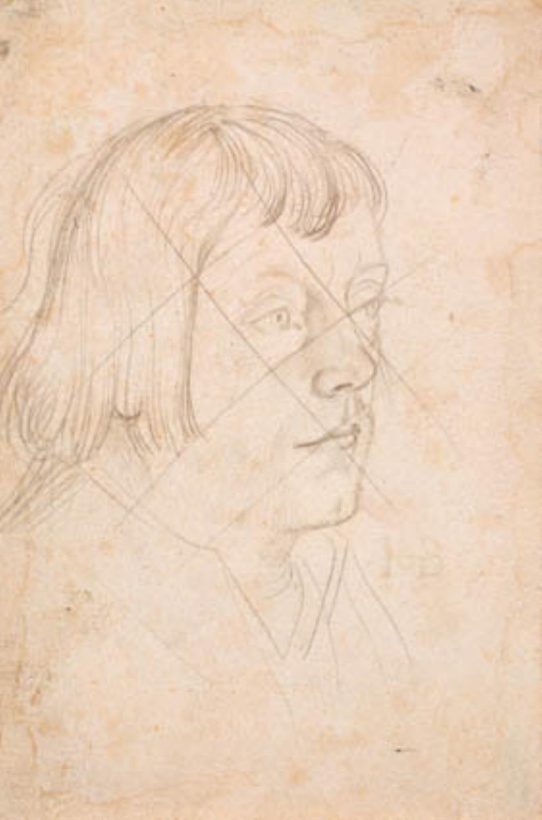 Hans Baldung Grien, Portræthoved af en ung mand i ¾-profil mod højre