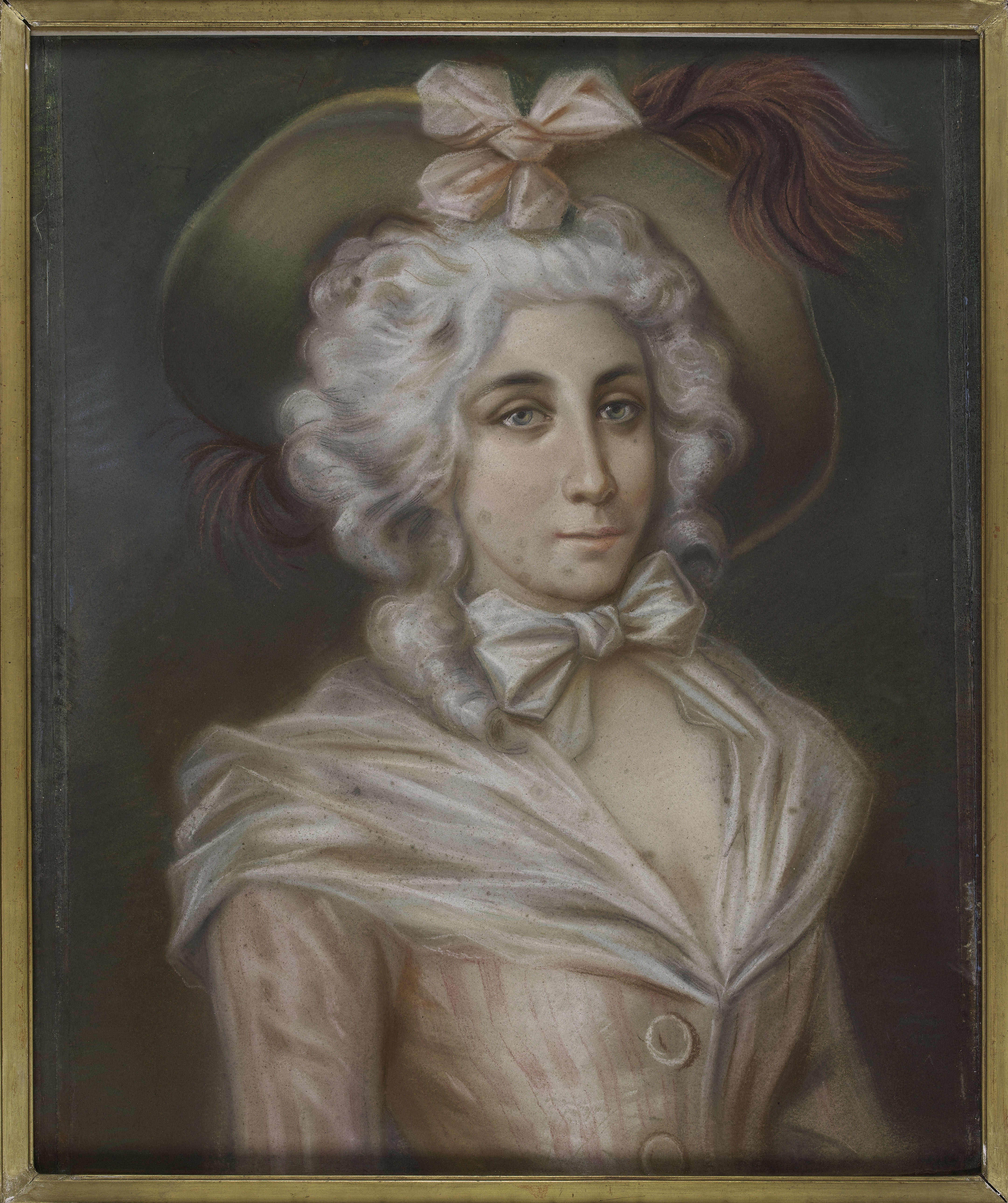 Anonyme, Portrait de jeune femme en costume Louis XVI