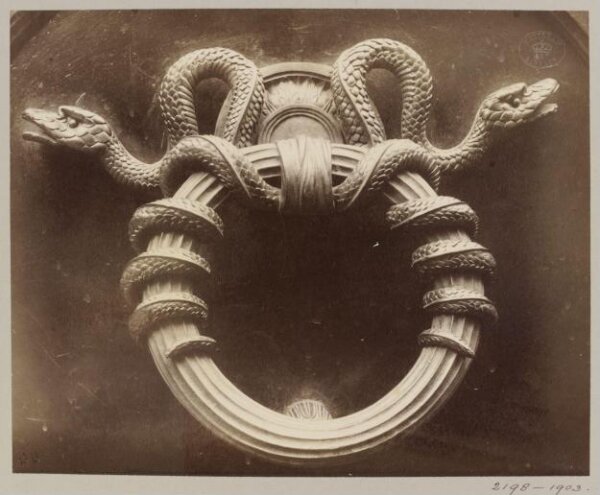 Atget, Jean-Eugène-Auguste, Doorknocker, 5 Rue Bonaparte, Paris, France