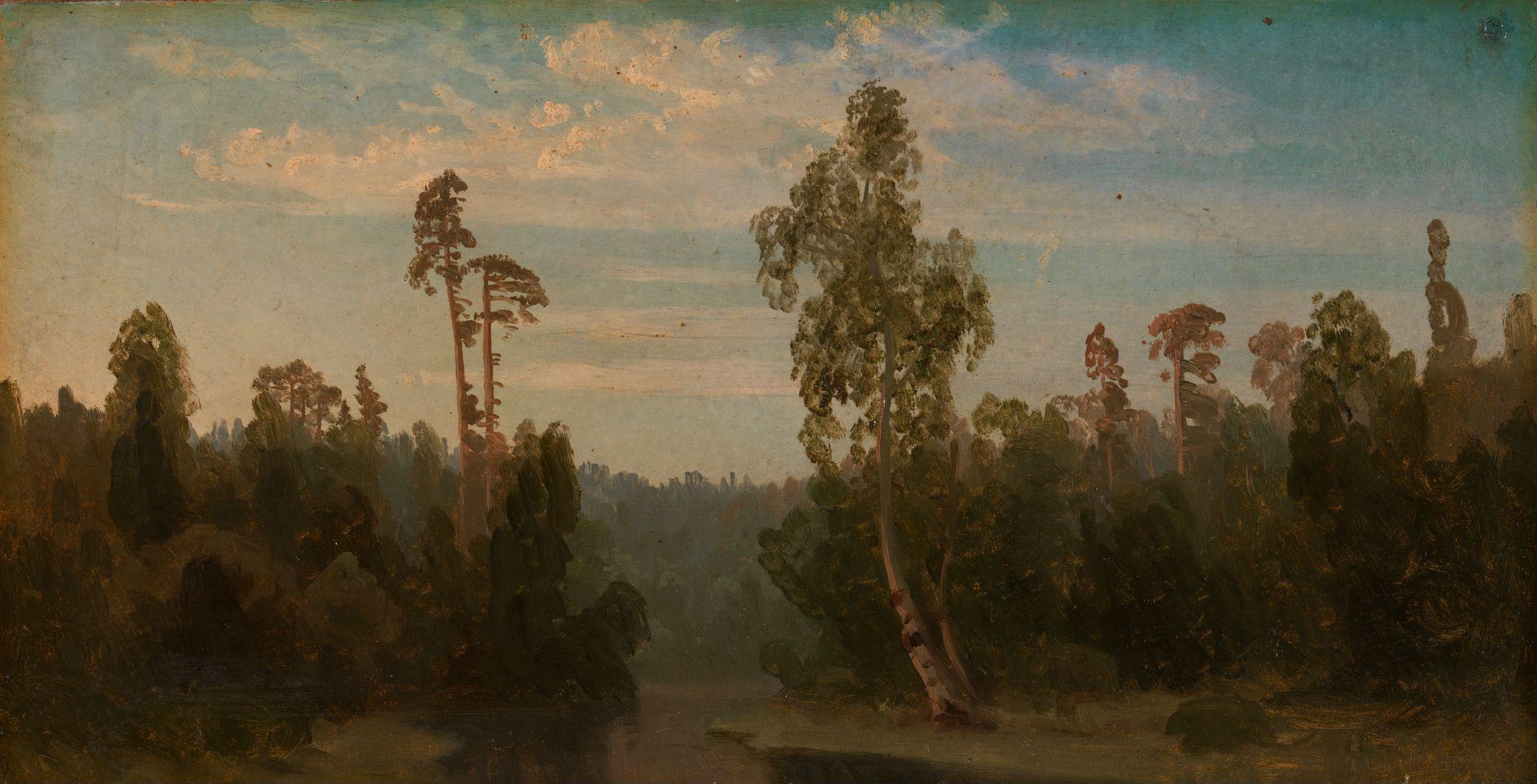 August Cappelen, Landscape Study with a Lake