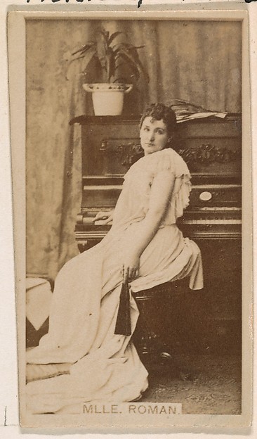 Kinney Brothers Tobacco Company, Mlle. Roman, from the Actresses series (N245) issued by Kinney Brothers to promote Sweet Caporal Cigarettes