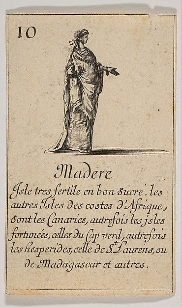 Stefano della Bella, Madere, from "Jeu de la Géographie"