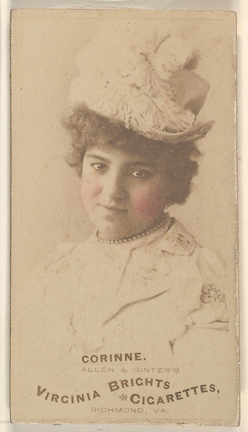 Allen & Ginter, Corinne, from the Actors and Actresses series (N45, Type 1) for Virginia Brights Cigarettes