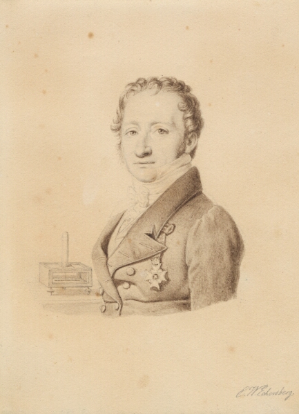 C.W. Eckersberg, Portræt af den norske fysikker Christoffer Hansteen. Brystbillede en face t.v.