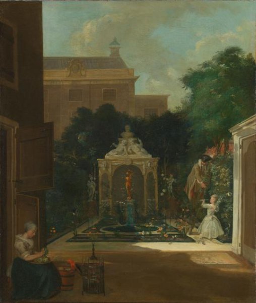 Cornelis Troost, An Amsterdam Canal House Garden