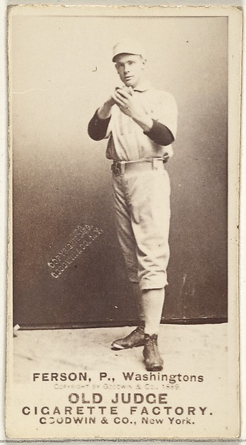Goodwin & Company, Alexander "Colonel" Ferson, Pitcher, Washington Nationals, from the Old Judge series (N172) for Old Judge Cigarettes