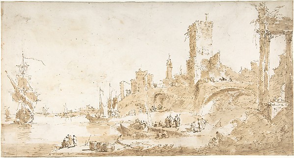 Francesco Guardi, Capriccio with a Seaport and Classical Ruins
