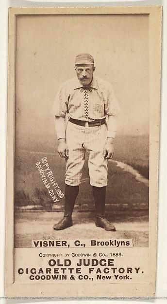 Goodwin & Company, Visner, Catcher, Brooklyn Bridegrooms, from the Old Judge series (N172) for Old Judge Cigarettes