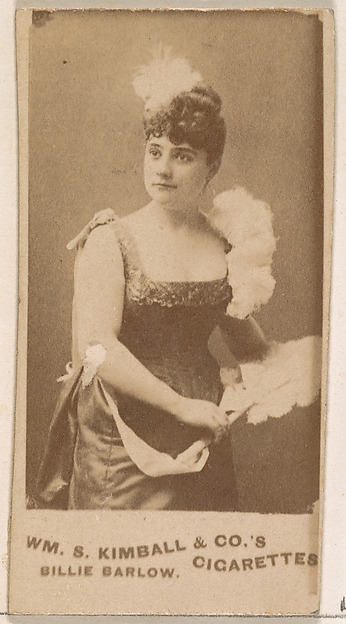 William S. Kimball & Company, Billie Barlow, from the Actresses series (N203) issued by Wm. S. Kimball & Co.