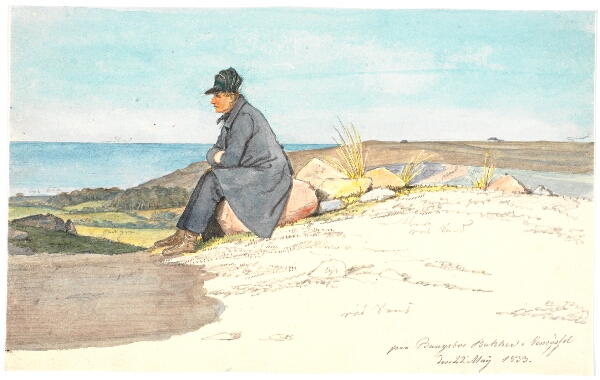 Martinus Rørbye, Siddende mand i Bangsbo bakker, Vendsyssel, 22. maj 1833