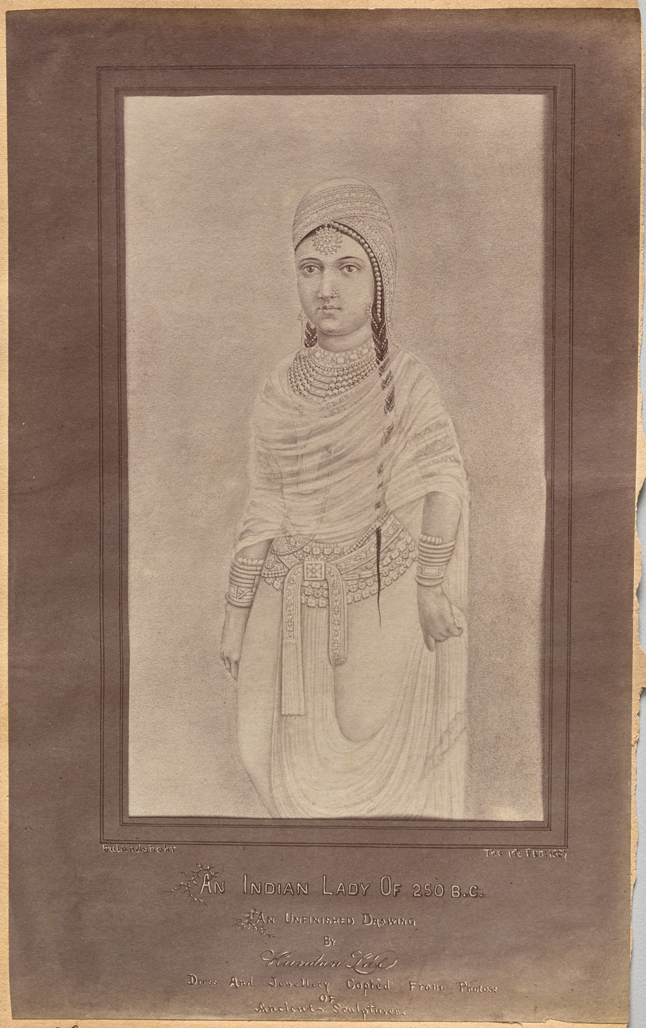 Raja Deen Dayal, Indian Lady 250 BC (verso, right)