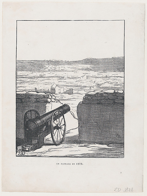 Honoré Daumier, An 1870 landscape, from News of the day, published in "Le Charivari"