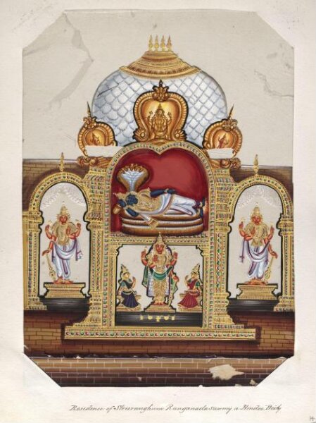 Unknown, One of twenty mica paintings depicting Hindu deities and festival processions with decorated cars.