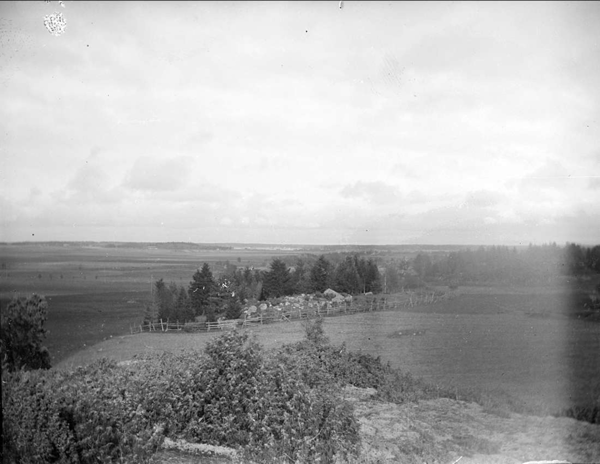 August Fredrik Schagerström, "Gamla Upsala, utsikt åt Ärentuna från Fulleröhållet", landskapsvy, Ärentuna socken, Uppland 1919