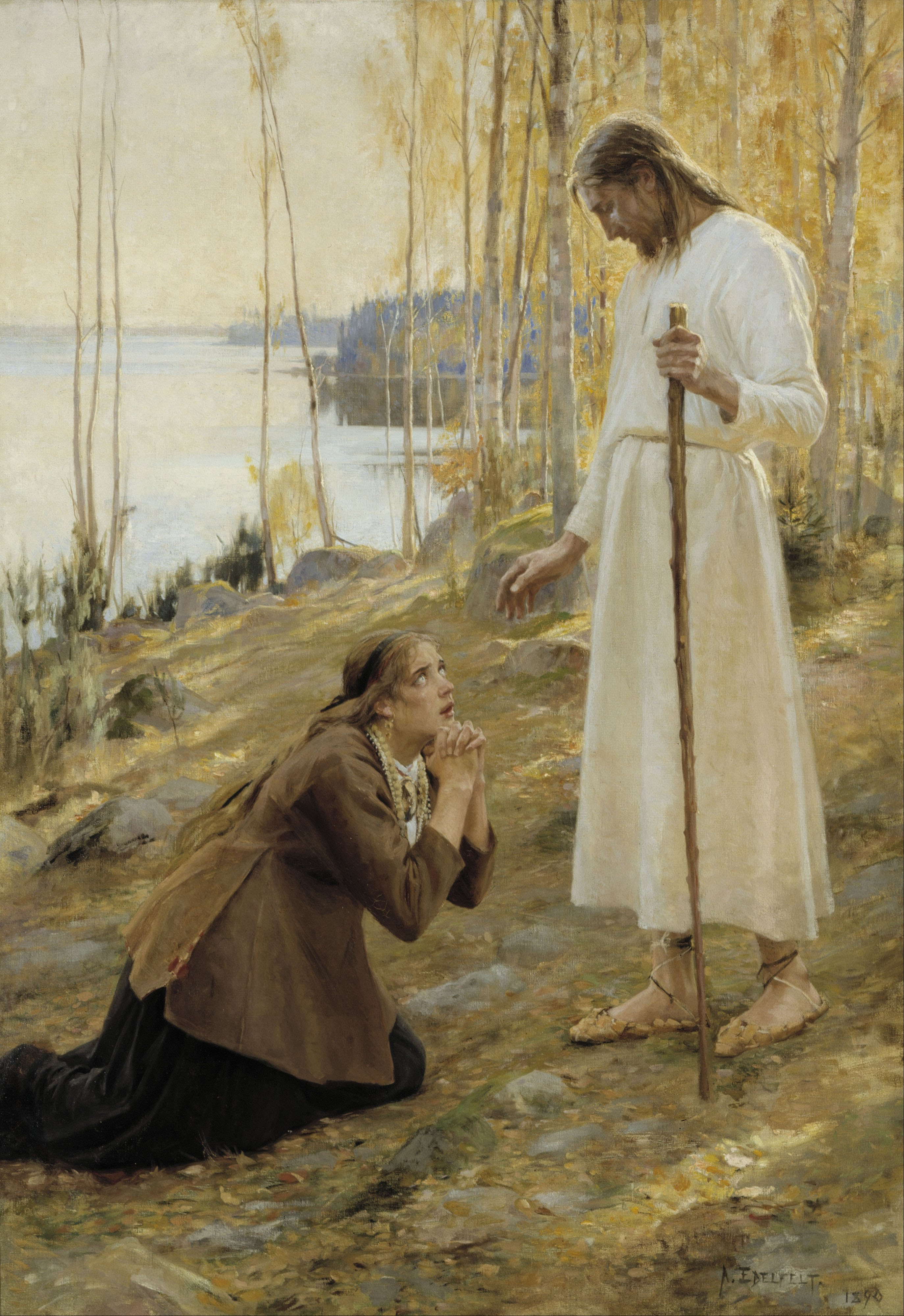 Albert Edelfelt, Christ and Mary Magdalene, a Finnish Legend