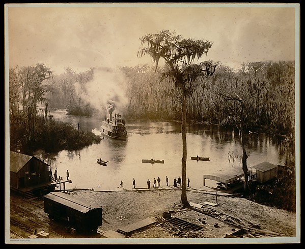 George Barker, [Stern-Wheeler Arriving at Silver Springs, Florida, after an Overnight Run up the St. Johns, Oklawaha, & Silver Rivers]