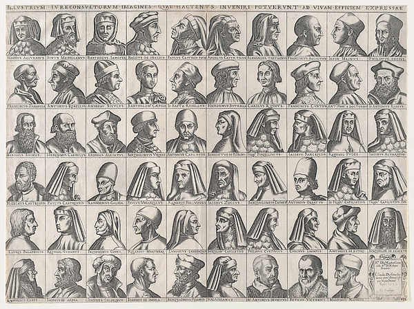 Anonymous, Portraits of Roman Jurisconsults, from "Speculum Romanae Magnificentiae"