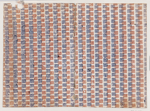 Anonymous, Book cover with overall pattern of blue and red squares