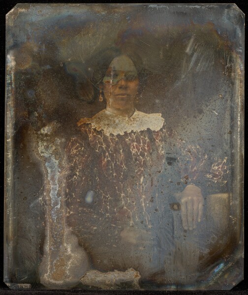 Jacob Byerly, [Portrait of a Woman in Patterned Dress]