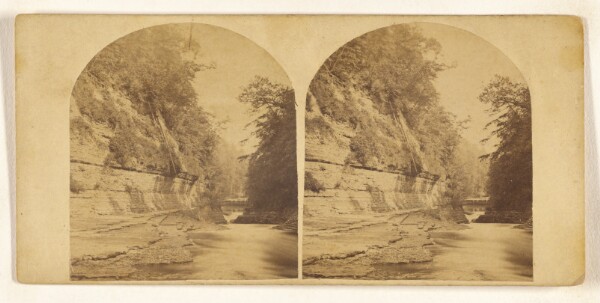 New York Stereoscopic Company, Trenton Falls, N.Y. View up the river from the foot of the Stairs.