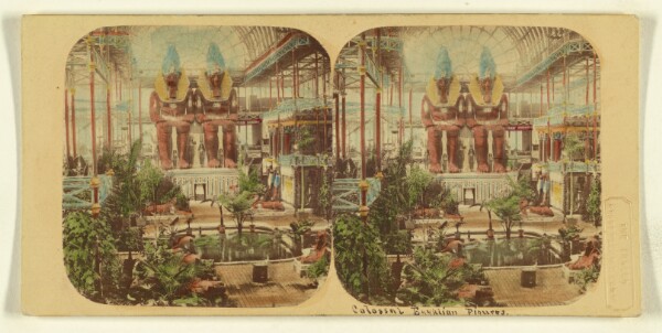 London Stereoscopic and Photographic Company, Crystal Palace. The Colossal Egyptian Figures. The Figures are re-productions, the original size of the figures on the famous Temple of Rameses the Great, at Aboo Simbel, in Nubia.