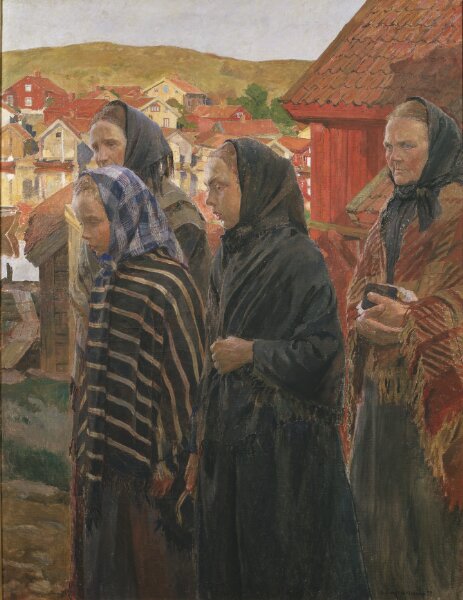 Carl Wilhelmson, Fiskarkvinnor på väg från kyrkan