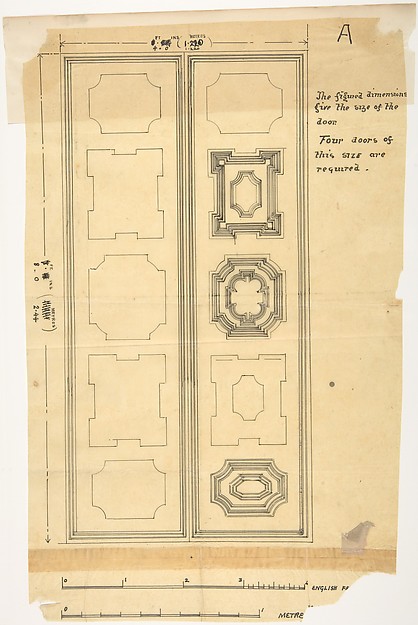 Anonymous, British, 19th century, Design for a Door